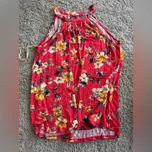 Floral Red Women's Shirt
